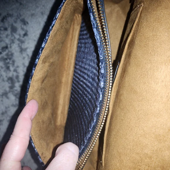 Coach Full Size Klare Bag In Navy Blue With Woven Front. - Picture 9 of 15